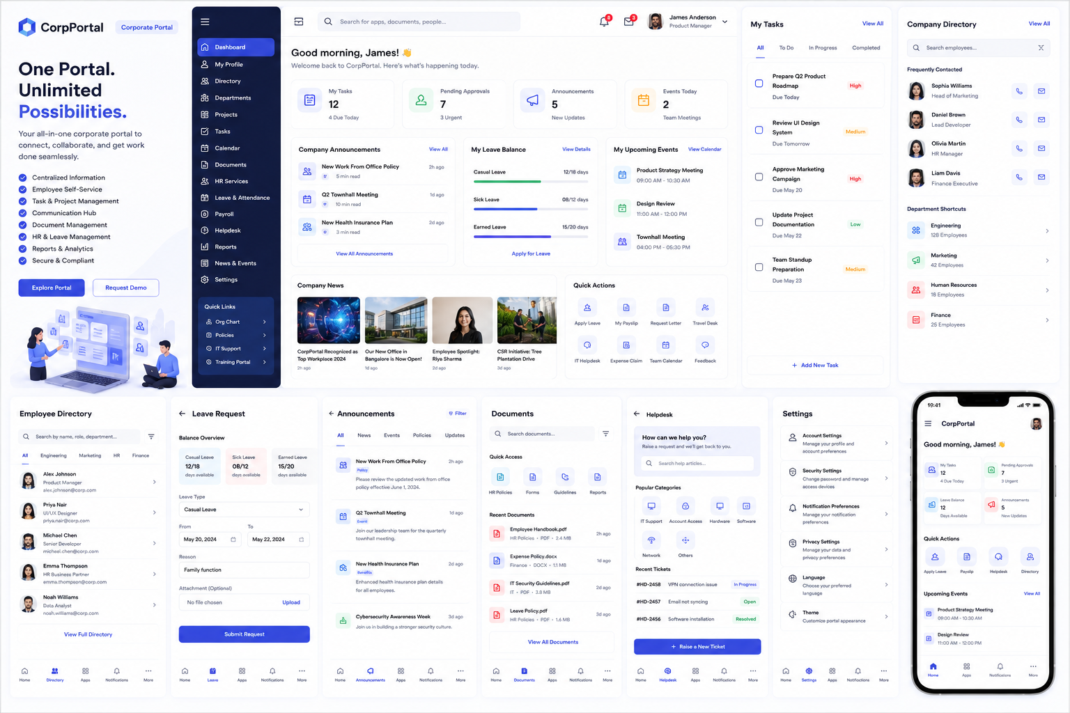 Corporate Portal software interface